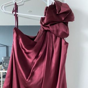 7 For All Mankind 100% Silk Pouf Maroon